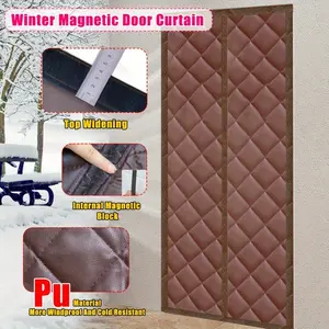 Magnetic Door Curtain, Pet-Friendly Breathable Polyester Fabric, Easy Installation with Tape & Pin, Multiple Widths & Heights Available