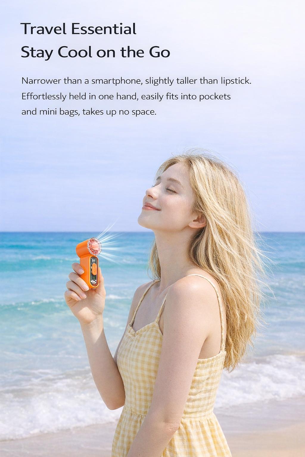 199-Speed] ODIFORGO Super Mini turbo Fan for World Cup Travel, Makeup Drying & Hot Flashes, Portable Pocket Fan for Purse/Stadium