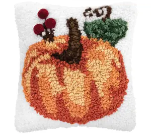 C&F Home 8" x 8" Pumpkin Hooked Petite Pillow