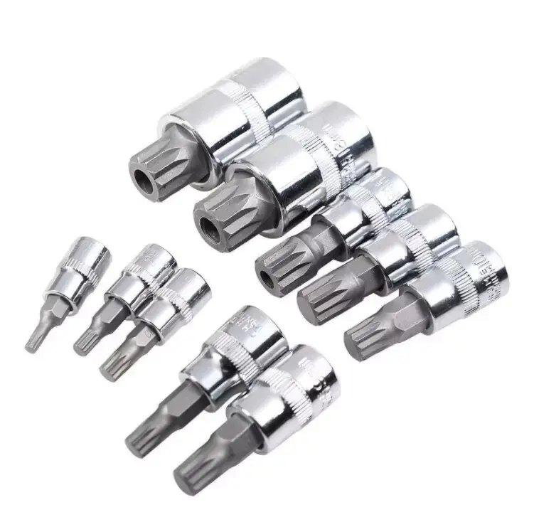 10-Piece Metric XZN 12-Point Triple Square Spline Tamper-Proof Bit Socket Set