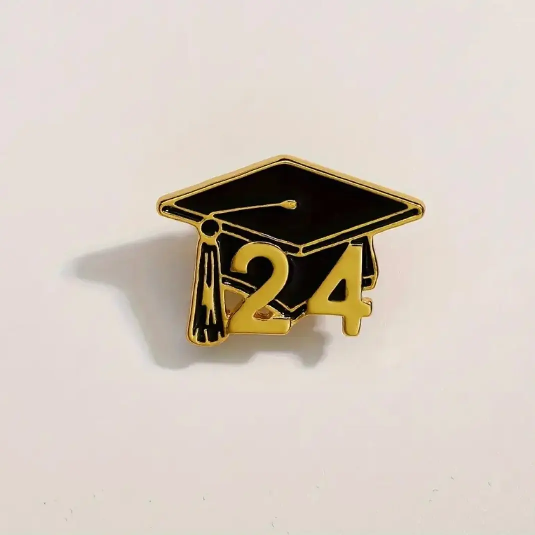Graduation cap 24 enamel pin