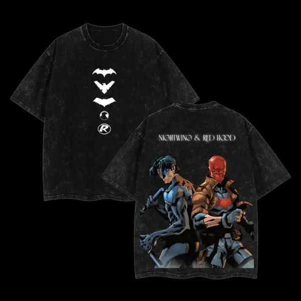 Redhood x Nightwing Duo-Inspired Double-Sided Shirt, Fashion Cotton, Full Colors, Full Sizes, For Men, For Women