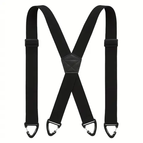 Men's Hidden Crossed Back Suspenders - 1.5-in Straps (1.5" width) Strong Elastic Adjustable, Heavy Duty Discreet & Versatile Under-Clothing Comfort, No-Slip Work Safety Safetyequipment for Daily Wear