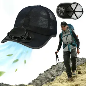 Solar & USB Rechargeable Fan Hat, Breathable Mesh Cooling Baseball Cap, Summer Sun Protection Cap for Outdoor Hiking, Fishing, Golf, Camping