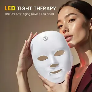 SHMHE Red Light Therapy, 7 Color LED Light Face Mask, Photon Skin Rejuvenation For Daily Care, Cordless, Rechargeable, Ideal Gift For Women, Summer Gift Skincare Facial
