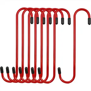Brake Caliper Hanger Hooks, Durable Steel, Red Powder Coated with Rubber Tips, for Automotive Work on Brake Axle and Suspesion Systems - 8 Pack Organiser Blue