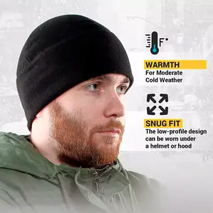 Military Tactical Skull Cap Winter Warm Fleece Windproof Ski Beanie Hats Casual Breathable Skull Cap Elastic Knit Hats Warm Beanies For Women & Men