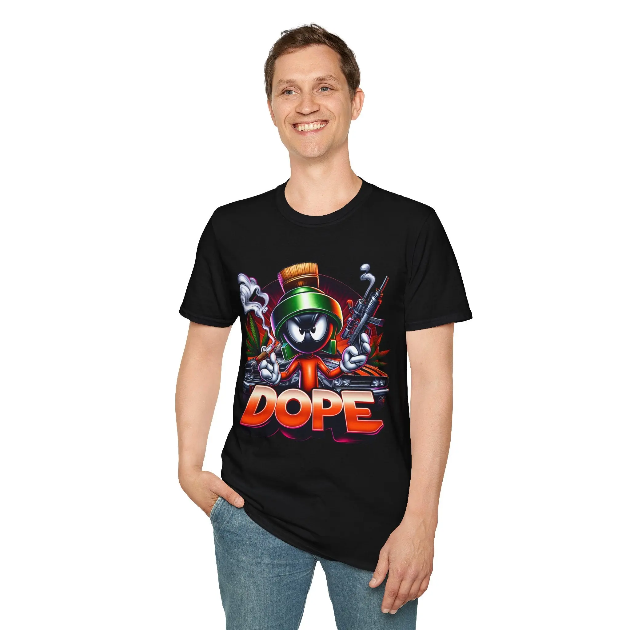 Men's Dope Martian Graphic T-Shirt or Hoodie - Round Neck, Soft Cotton Streetwear for Casual 420 Vibes, Menswear