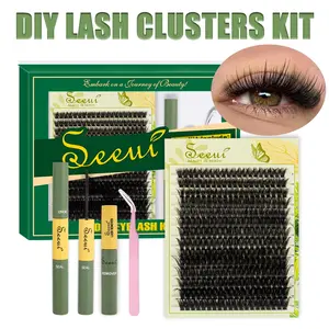 DIY Lash Extension Kit, 30D/40D/60D Individual Soft Lash Clusters, Eyelash Extension Kit, 0.07D, D Curl, 8-18mm Lash Clusters Kit with Eyelash Glue &Remove&Eyelash Tweezers, Easy DIY Salon Look at Home Long-Lasting Glam for Beginners, Tweezers Included