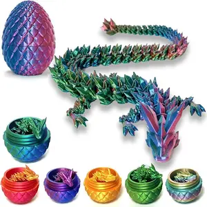 3D Dragon Egg Ornament, 1/17pcs Creative Laser Engraving Dinosaur with Egg Spring Design Figurine, Stuffing Easter Eggs, Easter Gifts, New Year Gifts