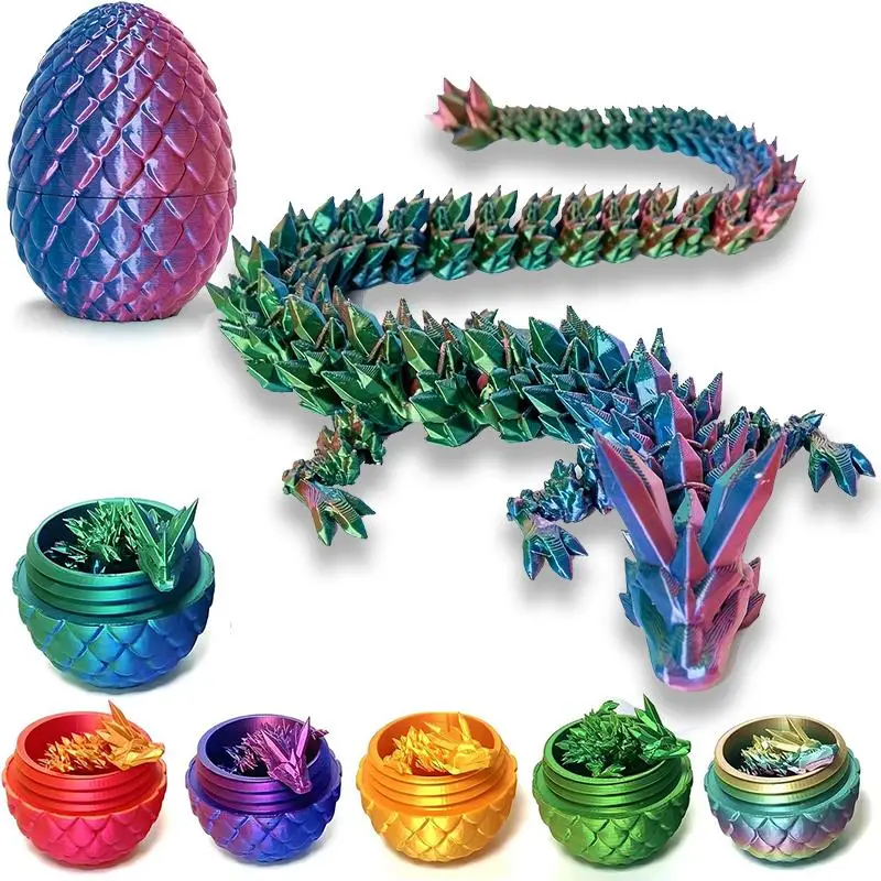 3D Dragon Egg Ornament, 1/17pcs Creative Laser Engraving Dinosaur with Egg Spring Design Figurine, Stuffing Easter Eggs, Easter Gifts, New Year Gifts