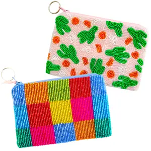 Hand Beaded Keychain Wallet