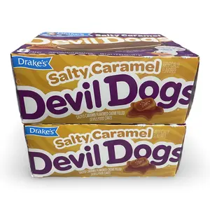 Drake's Limited Edition Devil Dogs – 2 Boxes | Salted Caramel Chocolate Snack Cake Sandwiches