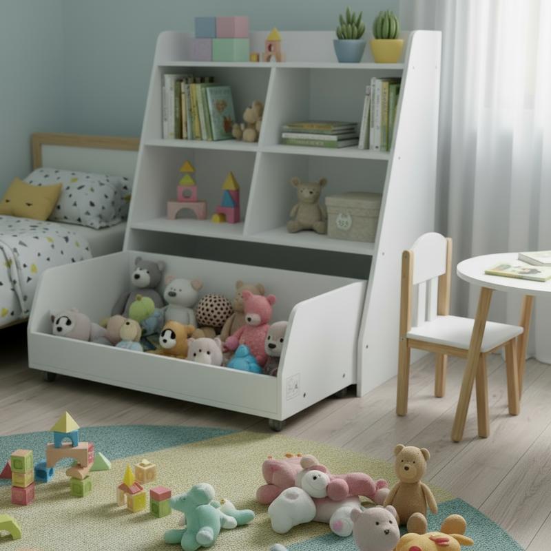 MIU modern decor Kids Bookshelf and Toy Storage, 4 Layer Fabric Toddler Bookshelf, Toy Storage Organizer, Sling Kids Bookcase, for Playroom, Bedroom, Nursery, Classroom