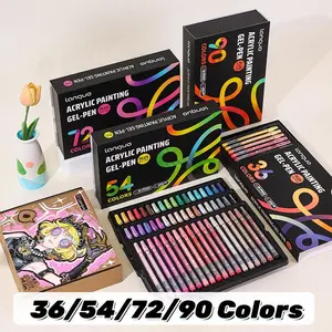Acrylic Painting Gel Pen, 1mm Needle Tip, Rich Color Large Capacity, Art Supplies for Diary, Card, DIY, Coloring, Doodling, Scrapbooking, Coloring Materials Set, Acrylic Paint Pens