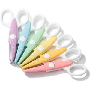 Mr. Pen- Summer Craft Scissors Decorative Edge, 6 Pack, White & Pastel Color, Craft Scissors, Zig Zag Scissors