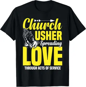 100% Cotton Church Usher Spreading Love Lord God Lover T-Shirt