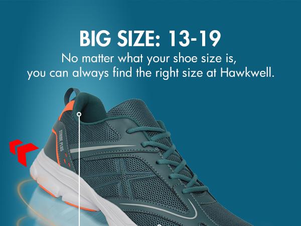 Hawkwell Men's Big Size Plus Size Casual Lightweight Walking Sneakers Sports Shoes
