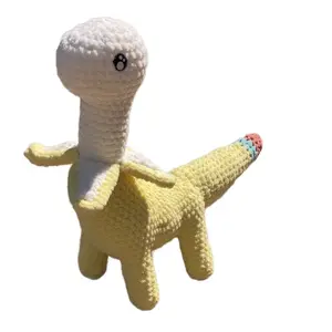 Large Soft Fuzzy Crochet Bananasaurus Plush Toy animals