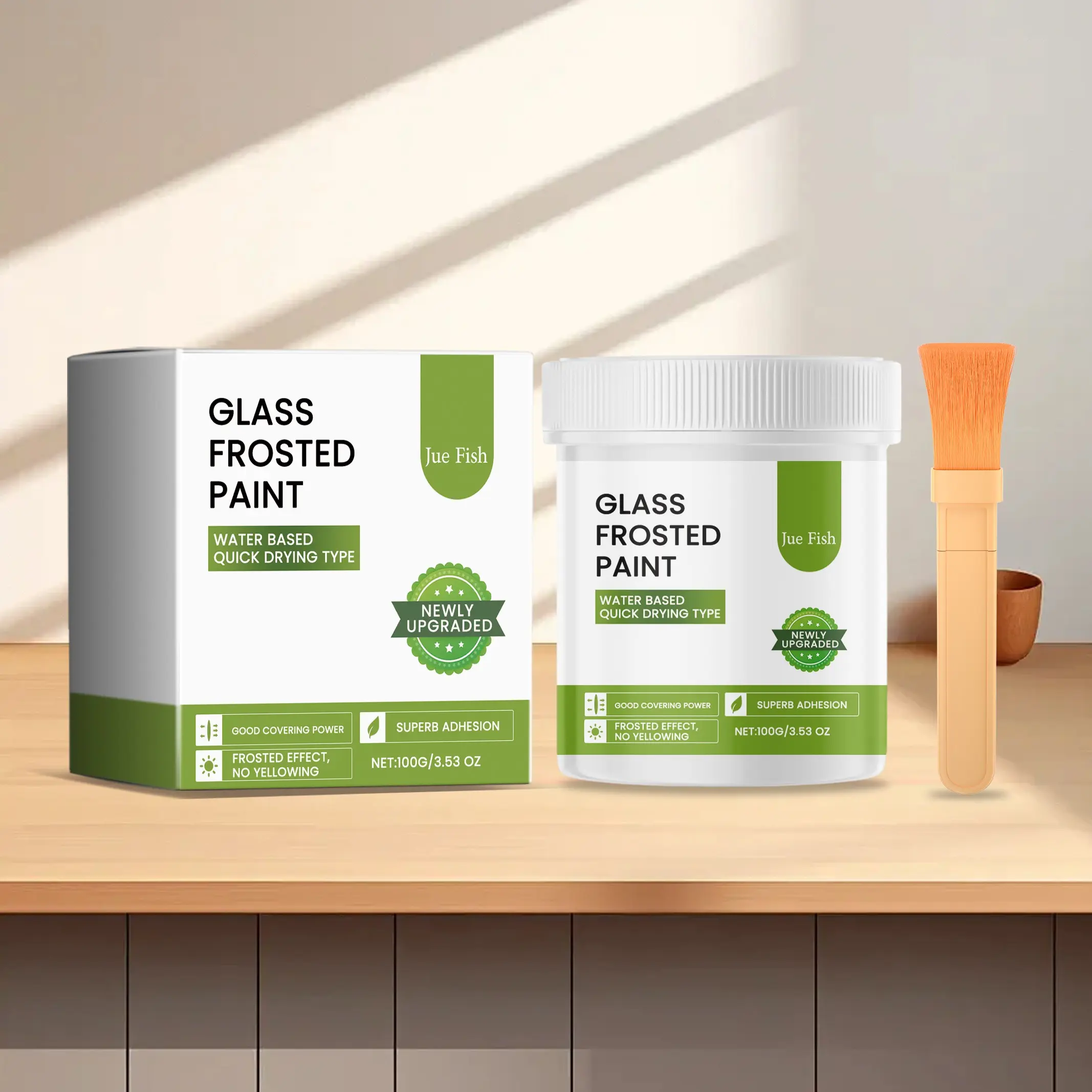 Jue Fish Matte Frosted Glass Paint, Office Privacy Bathroom Anti-Spy Coating, Frosted Glass Paint for Windows and Doors