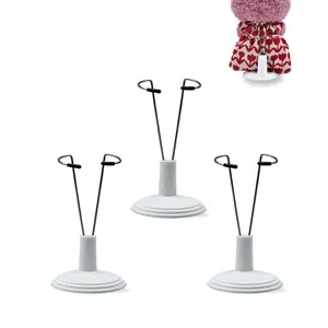 Adjustable Doll Stand Set, Display Rack for 4-8 Inch Figures, Keeps Dolls Standing, 3 Piece Set (no Figurines Included)