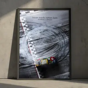 Kyle Busch 8 Some MarkNever Fade Car Racing Poster, Memorial Automotive Racing Premium Satin Poster, Dorm Room Bathroom Decor Framed and Unframe poster