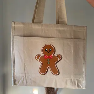 Gingerbread Funny Holiday Canvas Reusable Tote Bag