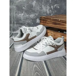 Men's Fashionable Colorblock Lace Up Low Top Sneakers, Casual Comfortable Breathable Sports Running Shoes, Male All-match Round Toe Shoes for Daily Wear, Sporty Running Shoes