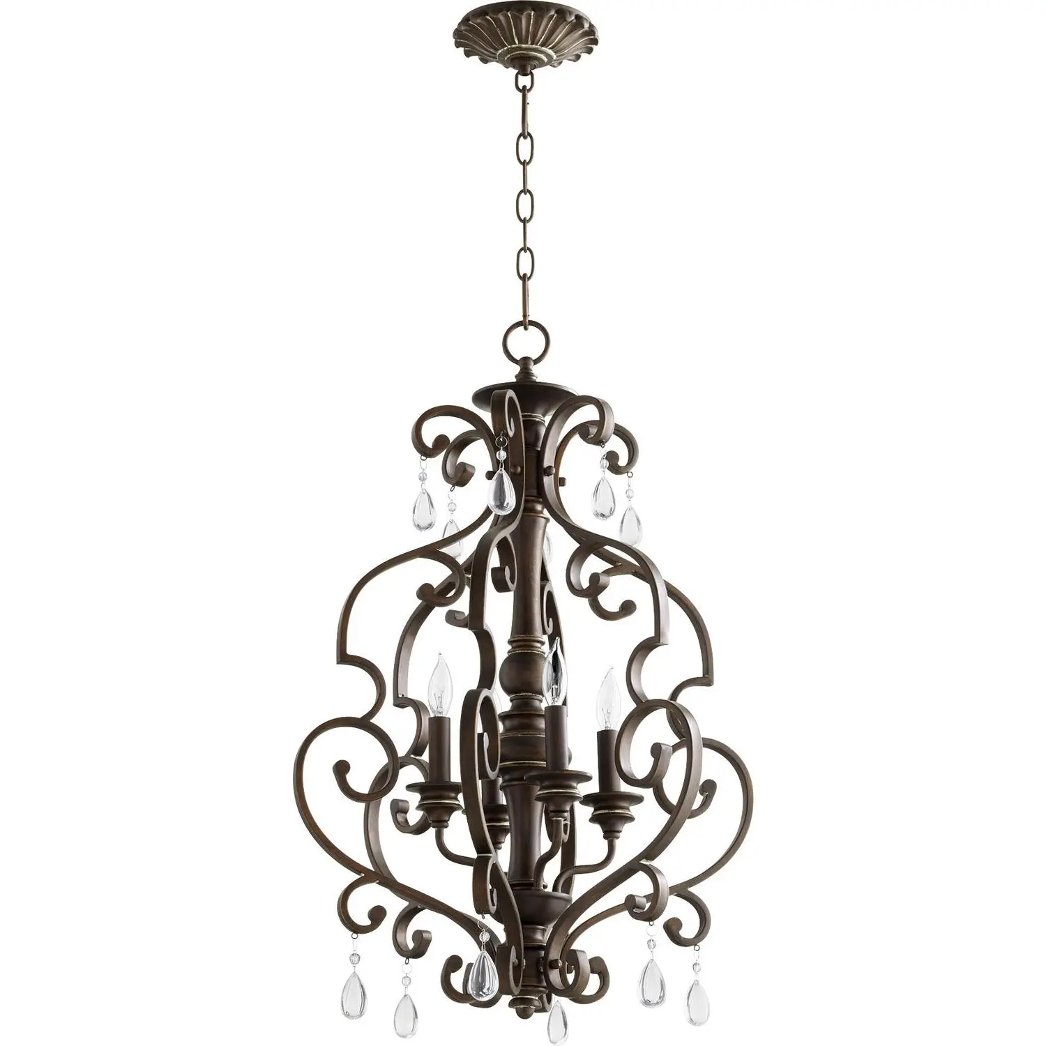 San Miguel Four Light Entry Pendant Vintage Copper