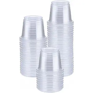 [400 Count -1oz] Disposable Plastic Shot Glasses,Clear Small Cups,Condiment Cups,CondimentsTasting, Sauce, Dipping, Samples Cups
