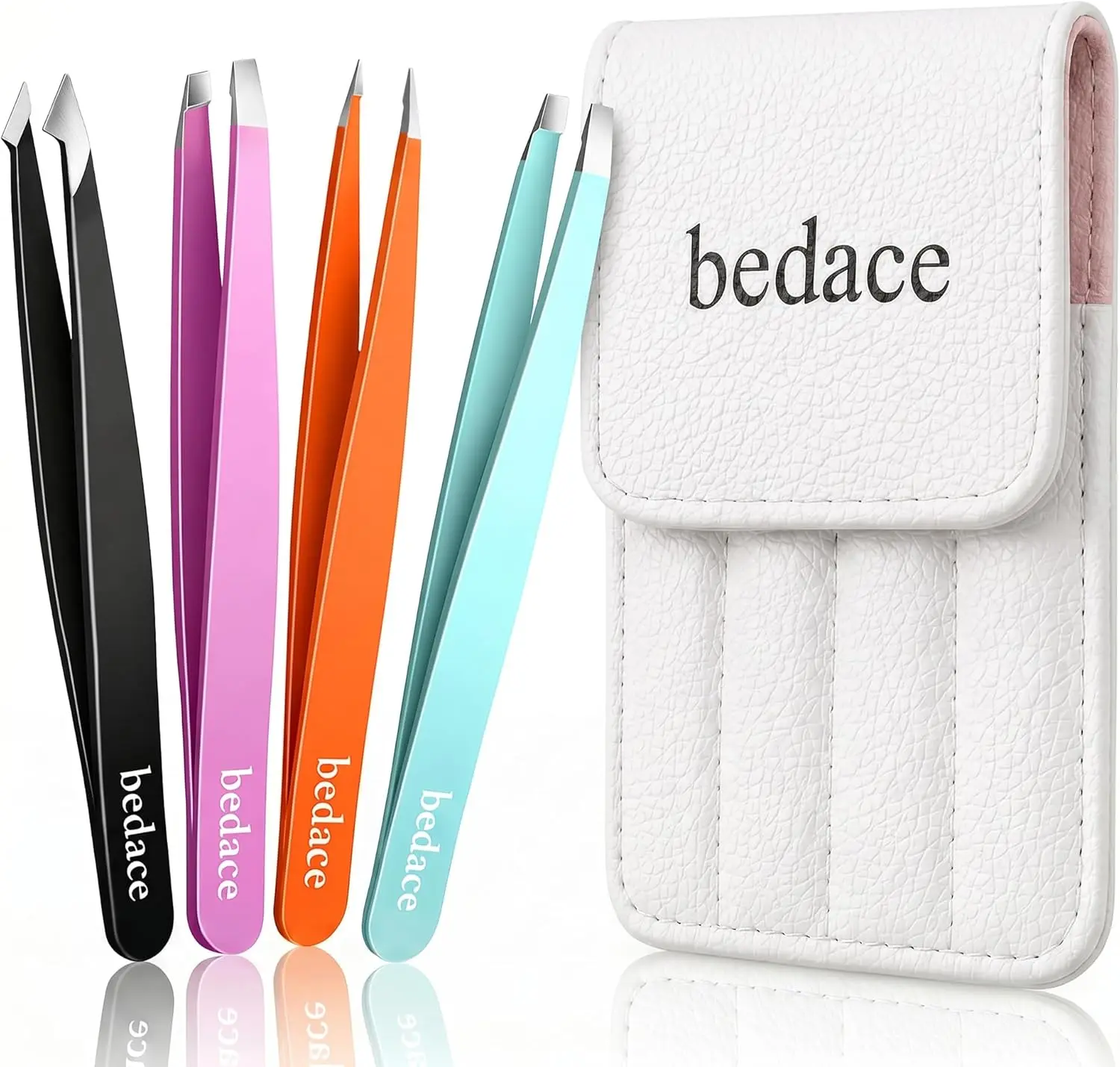 Tweezers for and Men Facial Hair,Thickened 430 Stainless High and Slant point Flat Hook tweezer for Eyebrows Ingrown Hair