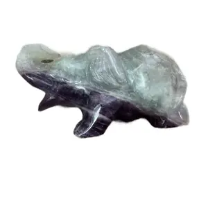 Rainbow Fluorite Elephant Crystal for Home Office Store Decor - Unique Geometric Design Stone Figurine rock shop