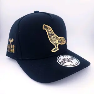 Gallo Aseel Asil Hat - Black Snapback with Gold Emblem Patch
