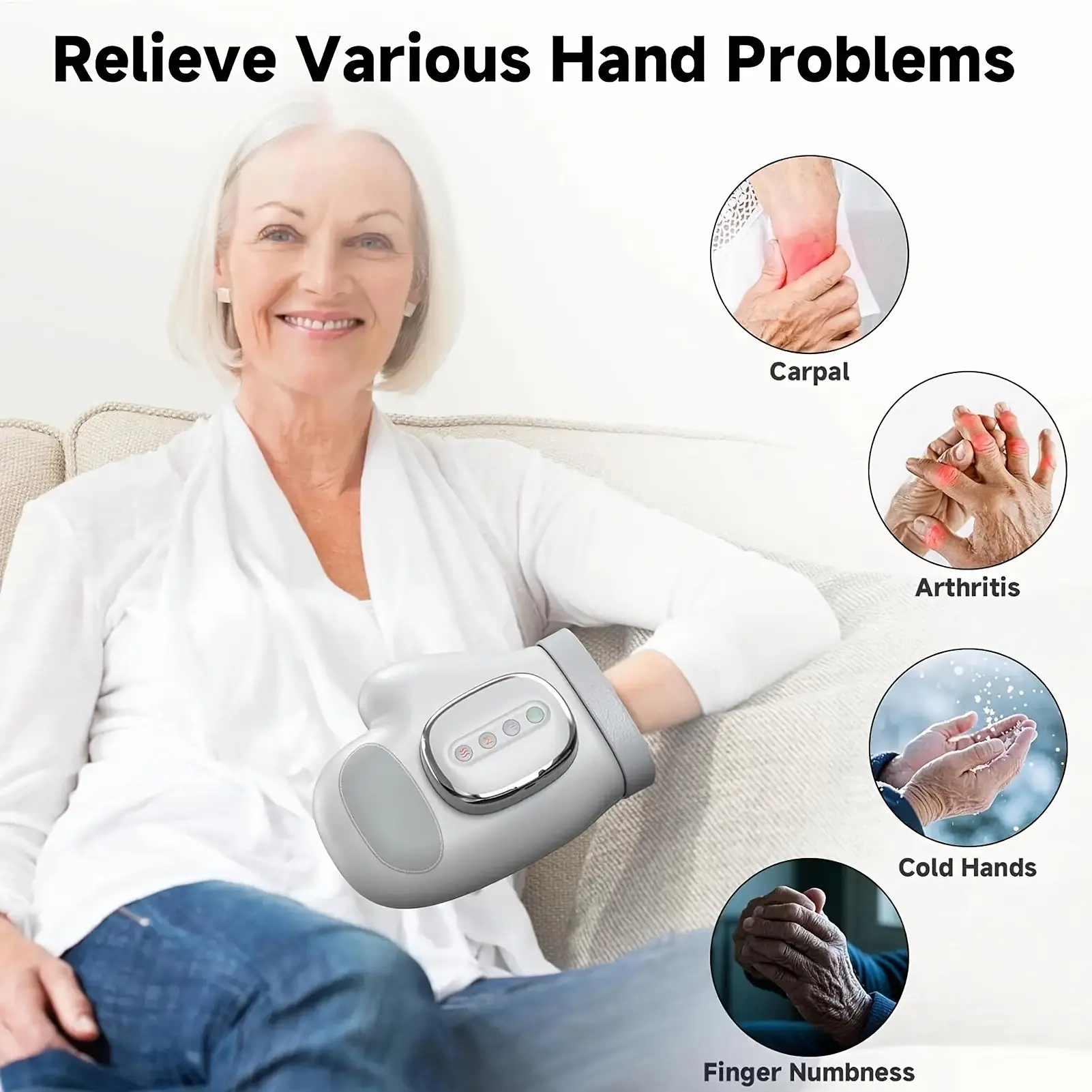 Hand Massage Instrument Palm Wrist Joint Finger Automatic Kneading Therapy Acupoint Unblocking Tool, Portable Pain Relief, Model Xinghao St-1802a Massagers