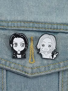 2-Piece Cartoon Anime Character Enamel Brooch Set, Stylish Alloy Drop Set Pins for Backpacks and Fashion Accessories, Unisex Gift for All Ages