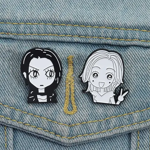2-Piece Cartoon Anime Character Enamel Brooch Set Brooch Pin Clip, Stylish Alloy Drop Set Lapel Pins for Backpacks and Fashion Accessories, Unisex Gift for All Ages