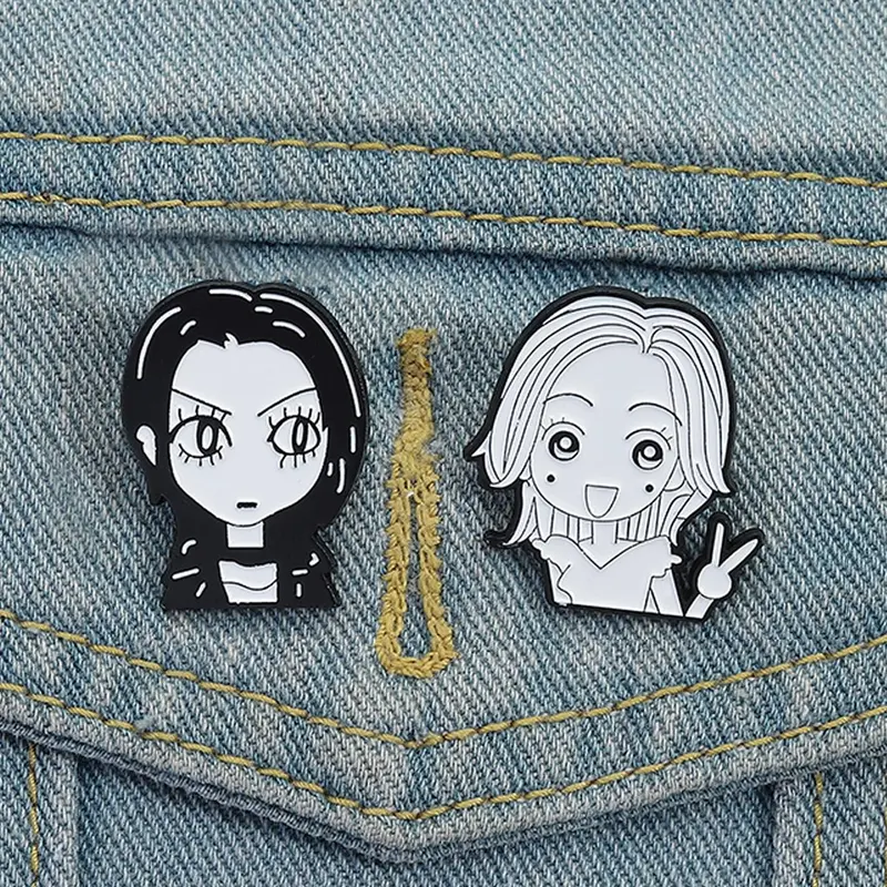 2-Piece Cartoon Anime Character Enamel Brooch Set Brooch Pin Clip, Stylish Alloy Drop Set Lapel Pins for Backpacks and Fashion Accessories, Unisex Gift for All Ages