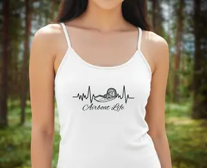 RAW Graphic Vibes Airboat Life Spaghetti Strap Tank Women's Lightweight Summer Boating Top Bella Canvas 1012 DTG Printed Graphic