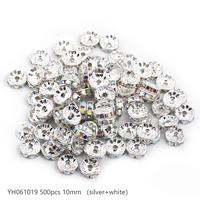 #61 （10mm 500pcs）Silver/White AB YH061019