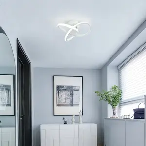 LED Ceiling Light, black/white/gold, 3-color dimmable. Ideal for bedrooms, corridors, hallways, studies, and simple modern interior home lighting.