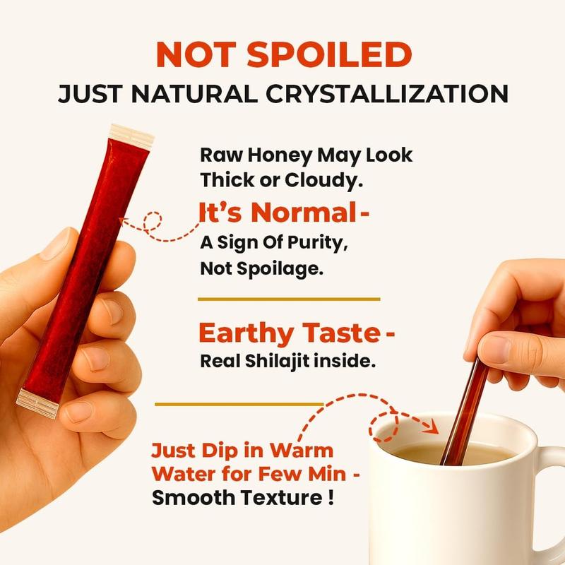 Natruveda, Himalayan Shilajit Honey Sticks for Men & Women - 75%+ Fulvic Acid & Trace Minerals - Raw Honey, Saffron & Himalayan Shilajit Resin - Stamina, Performance & Energy Support (10 Sticks, Shilajit Honey Sticks - Natural)