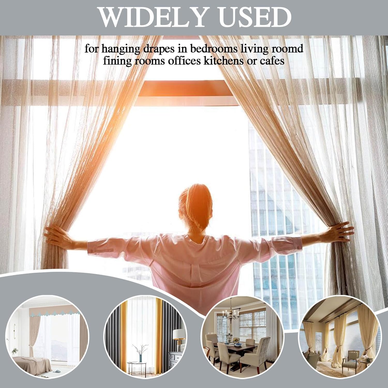 12/24/36 Pack silver metal shower curtain rings without clips, 1.26 inches (3.8 cm) interior diameter, fits up to 1.2 inch rods, heavy-duty rustproof decorative vintage eyelet hangers for drapery, shower curtains, lights, craft projects, and rod hangers.