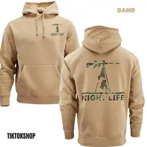 Night Life Camo Sniper Hoodie - Thermal Camo Predator Sweatshirt Night Gear - Men's Pullover Gift for Coyote Hunters