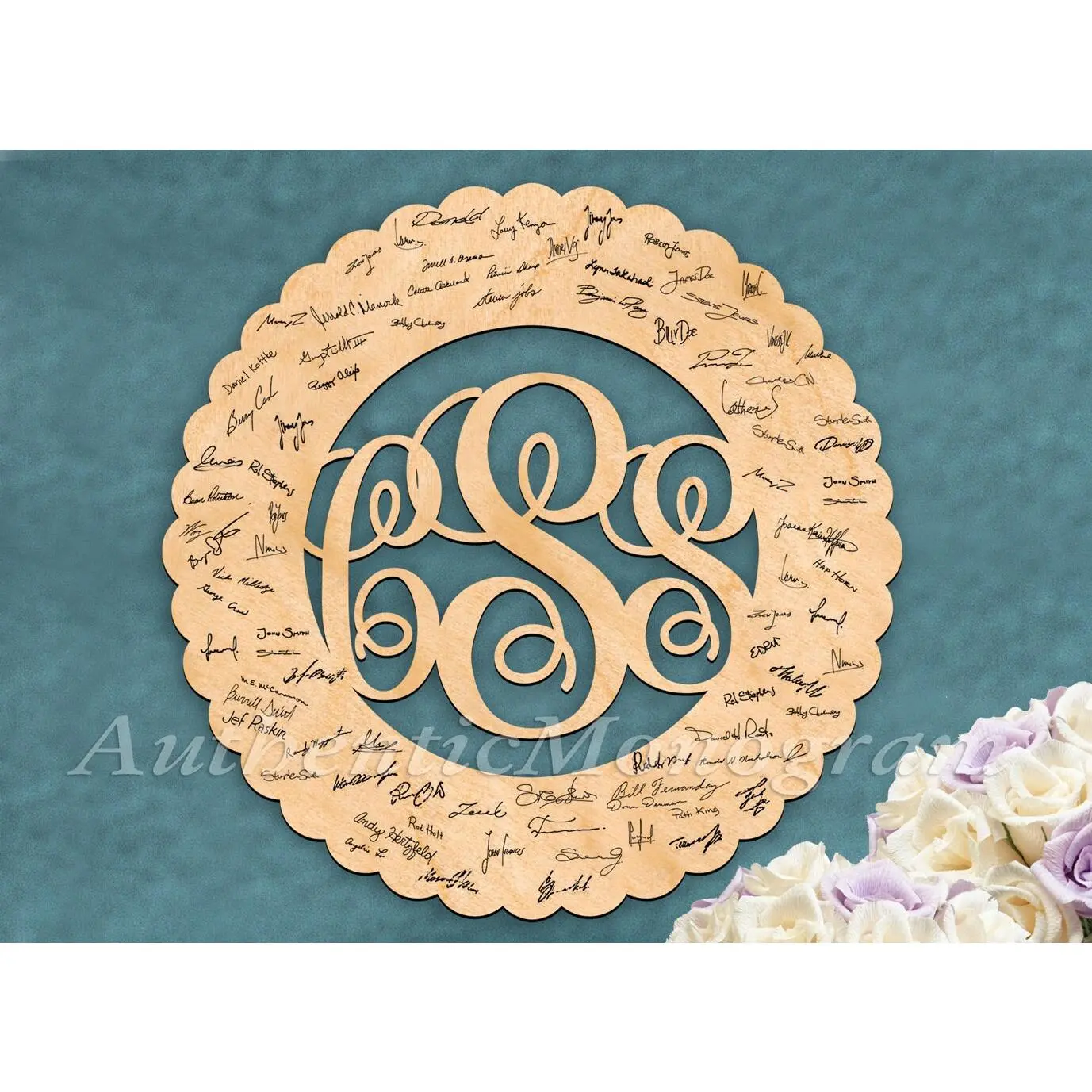 Sale GUEST BOOK Personalized Monogram - Scallop Wooden Personalized Monogram Unpainted - Home Decor - Wedding Decor - Door Hanger Personalized Monogram - Personalized Monogram Wall Hanging