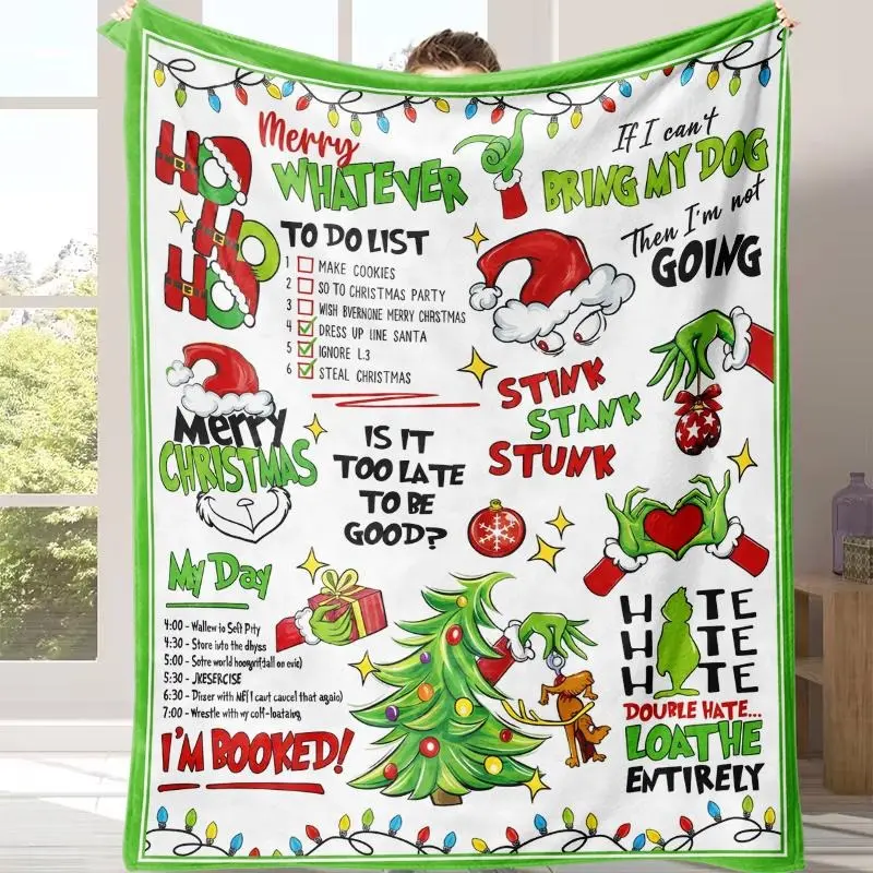 Christmas Fun Classic Whimsical Blanket, Room Decor & House Decor Item, Perfect Gift for Families
