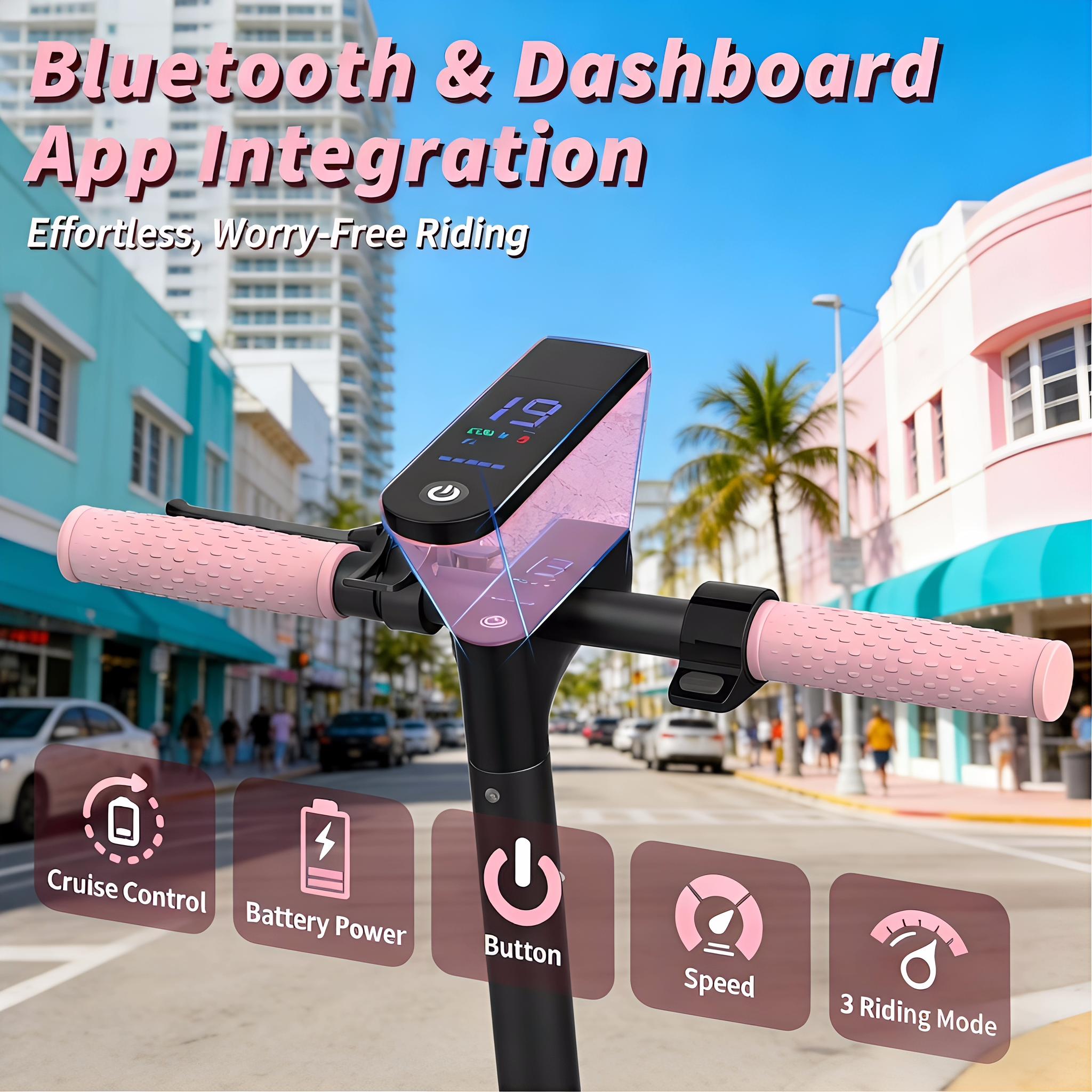 Electric Scooter,8.5" Tires,350W Motor,Up to 19MPH Max Speed,Portable Electric Scooter with Light, Suitable for Female Girls,Halloween Gifts