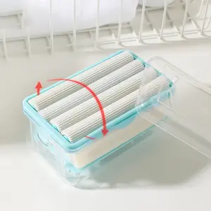 Multifunctional Roller Soap Foamer Box with Drainage and Lid, Hand-Free Foaming Soap Dish for Home, Dorm and Daily Use