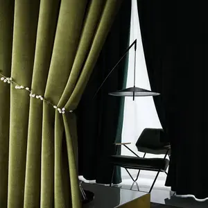 Thick Velvet Blackout, Heavy Curtain, Heat Insulation & Thermal Protection, Easy Installation, Ideal for Bedroom Living Room Dining Window Decor