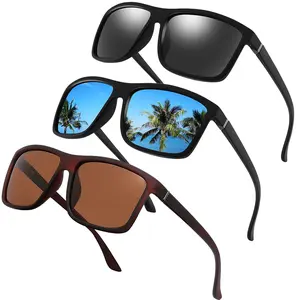 3Pcs Rectangular Polarized Sports Sunglasses for Men Women Cycling Driving Fishing UV400 Protection summerwins