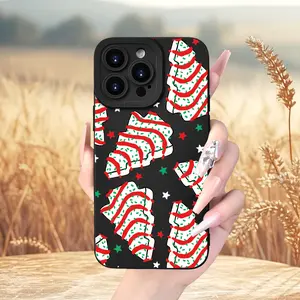 Simple Christmas Tree Elements Colorful Pattern Phone Case, Thickened Full Body Protection, Suitable for iPhone 17 16 15 14 13 12 Air Promax plus Drop-Resistant TPU Soft Protective Shell, Holiday Gifts, Halloween Gifts, Easter Gifts, Birthday Gifts